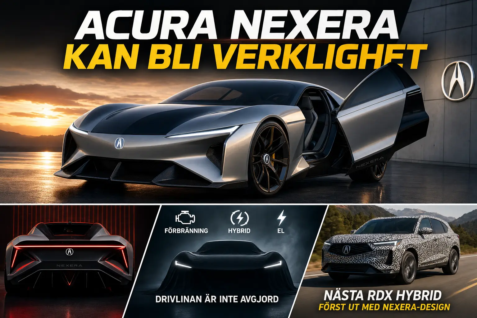 Acura öppnar för Nexera som sportbil – drivlinan är inte avgjord
