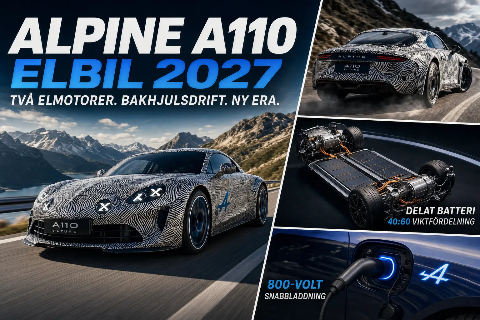 Alpine A110 blir elbil 2027 med dubbla elmotorer bak