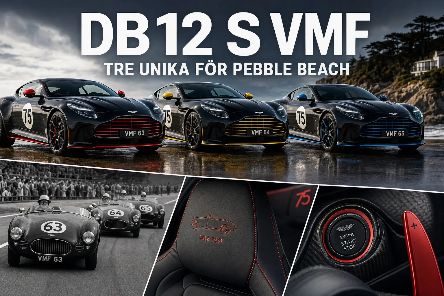 Aston Martin DB12 S får tre unika versioner för Pebble Beach