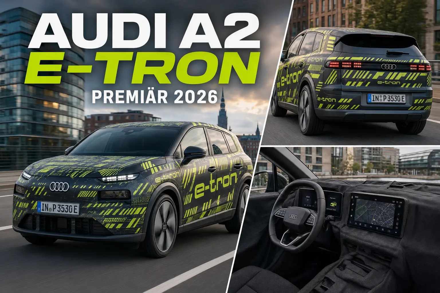 Audi A2 e-tron visar sin nya form inför premiären 2026