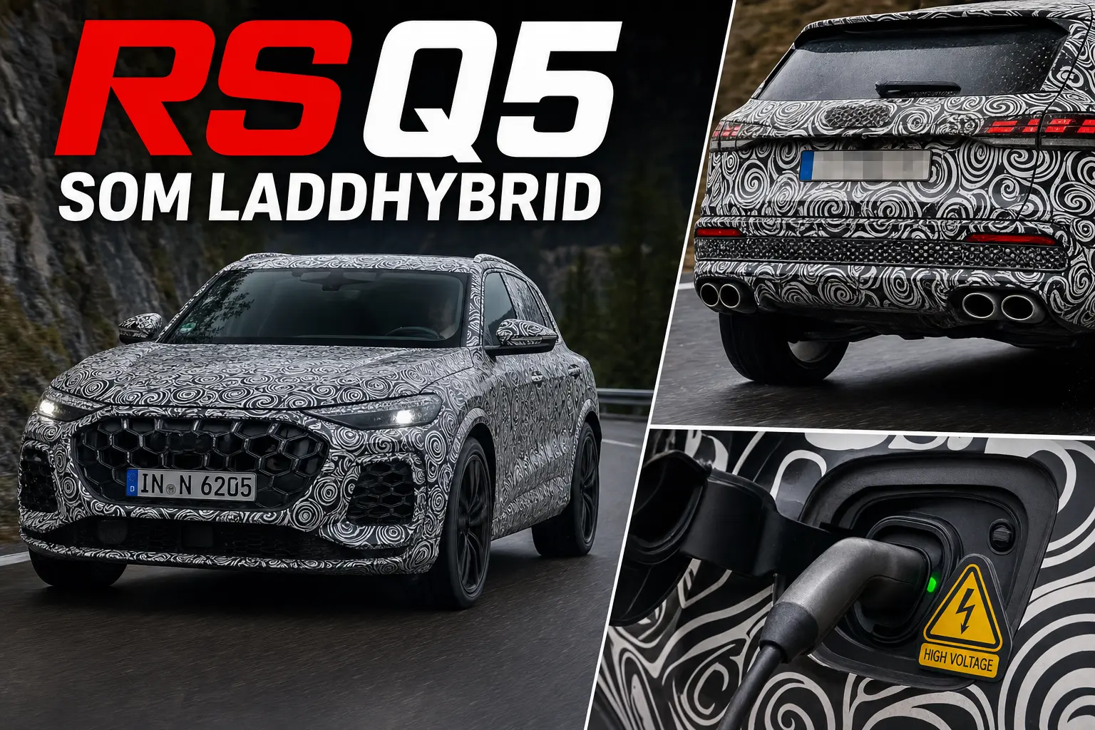 Audi RS Q5 syns som laddhybrid i ny spionvideo
