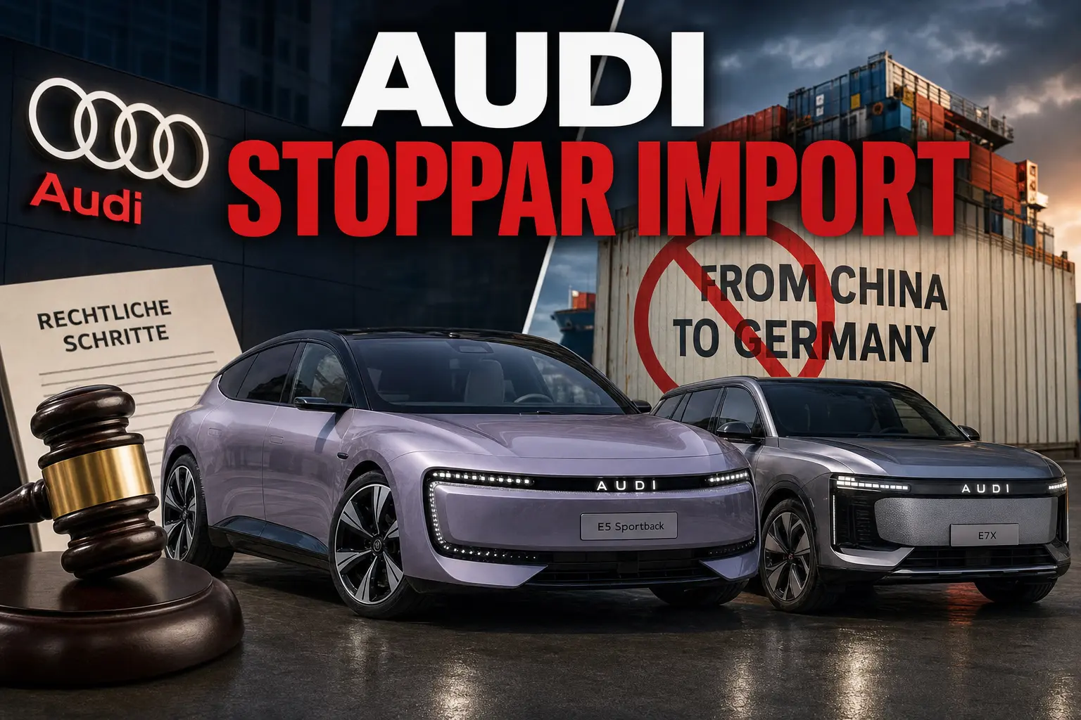 Audi försöker stoppa tysk import av AUDI E5 Sportback och E7X
