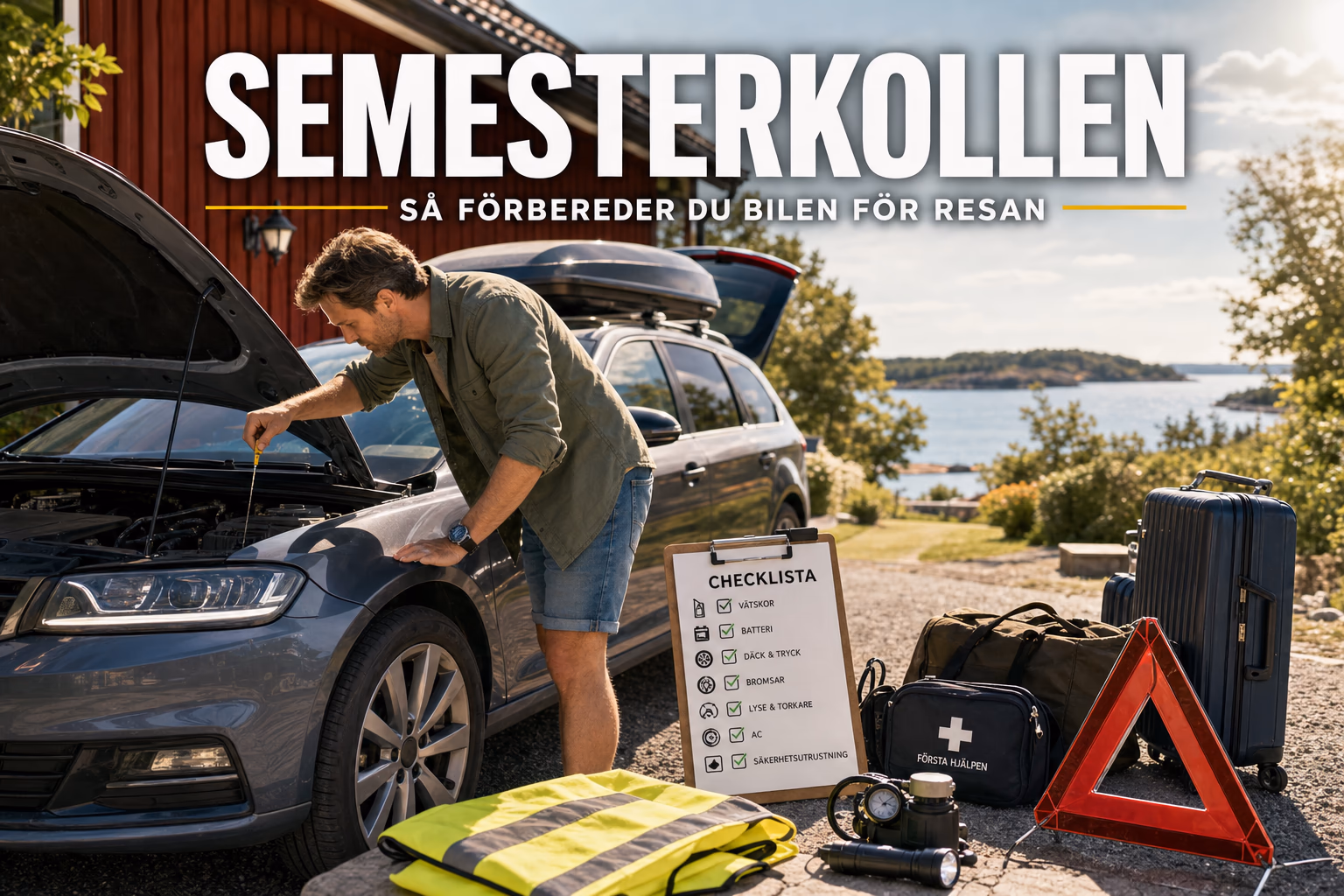 Så förbereder du bilen för semesterresan - komplett checklista