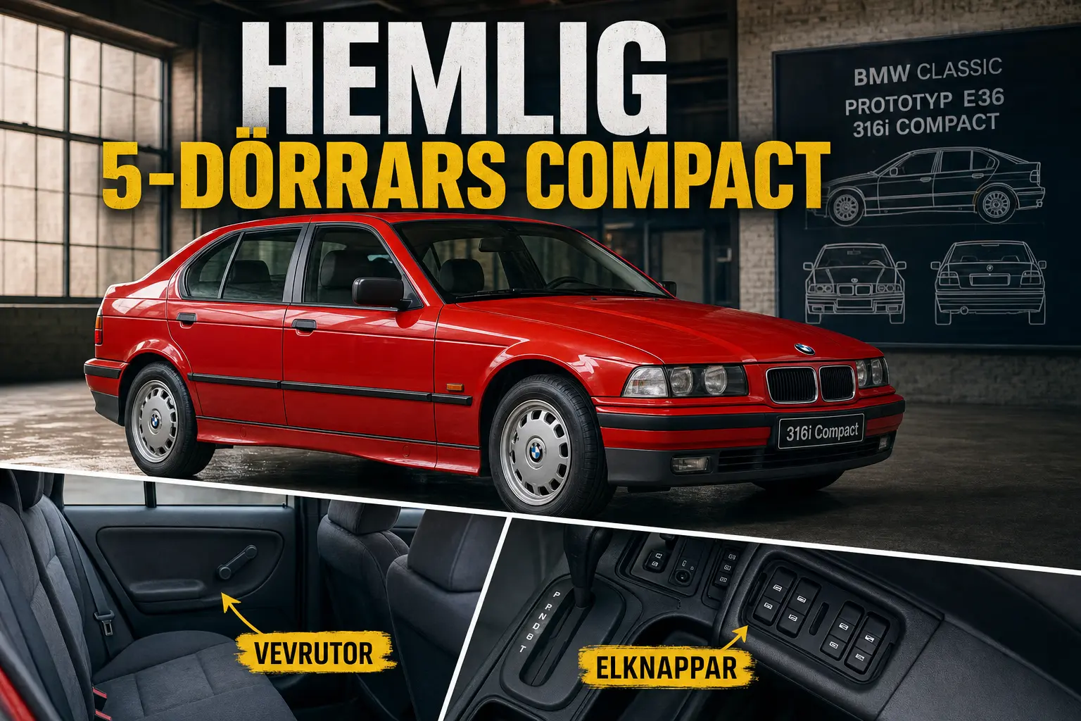 BMW visar hemlig femdörrars 316i Compact från E36-eran