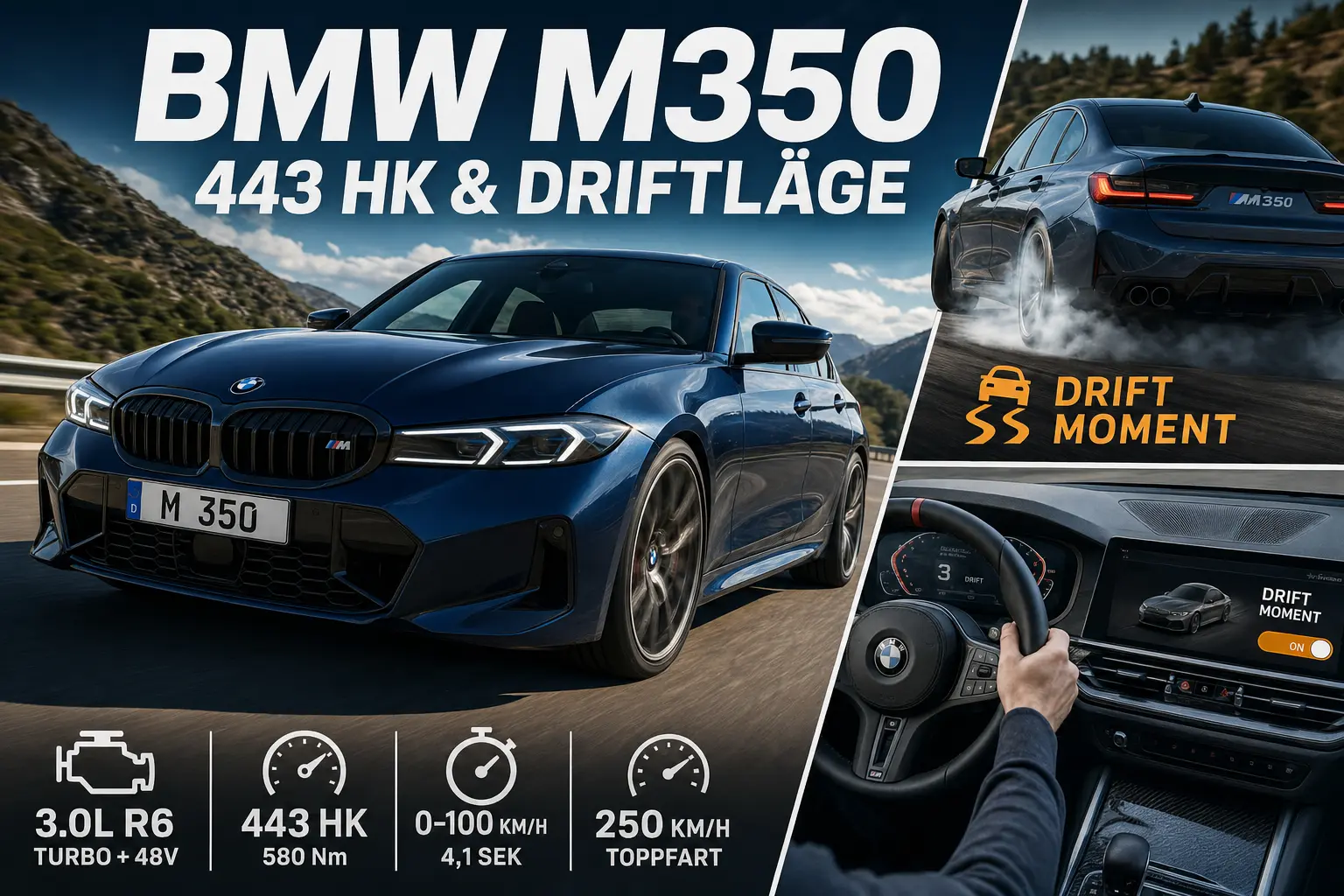 BMW M350 xDrive får 443 hästkrafter och bakhjulsdrivet driftläge