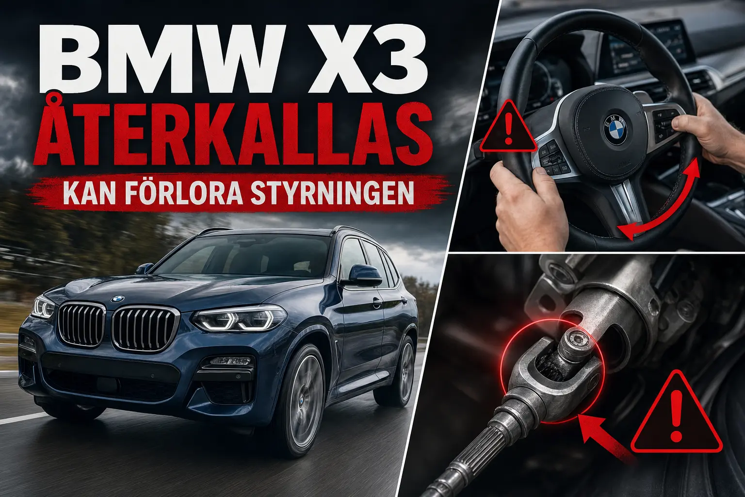 BMW återkallar 13 X3 som kan förlora styrningen