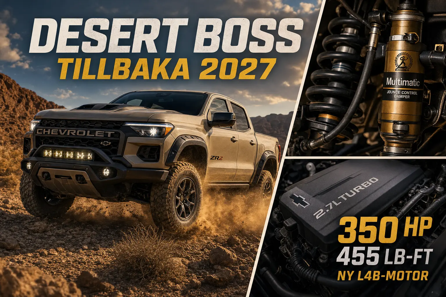 Chevrolet Colorado Desert Boss återkommer med starkare motor 2027