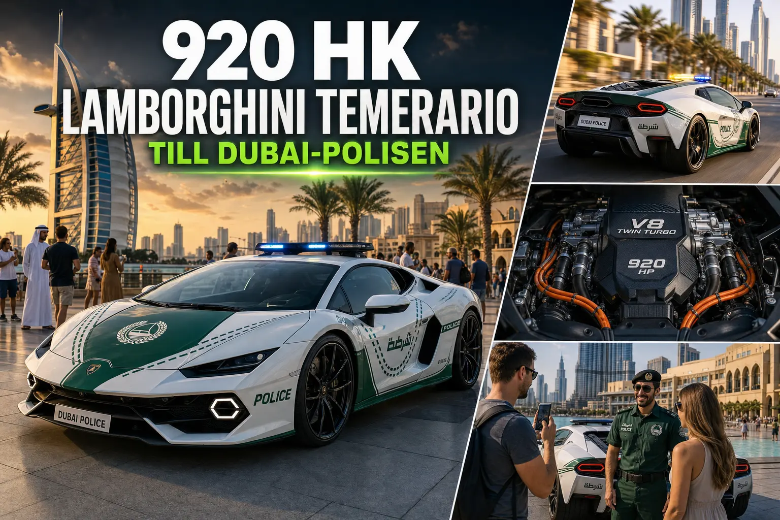 Dubai-polisen får Lamborghini Temerario med 920 hästkrafter