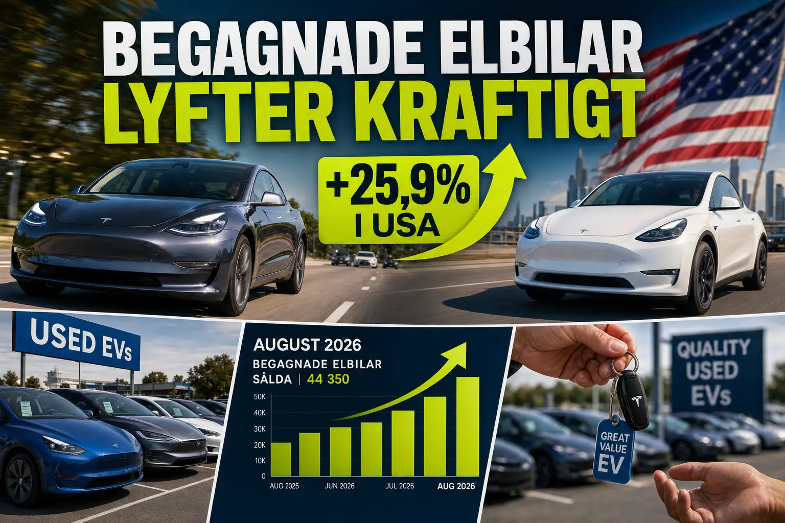 Begagnade elbilar lyfter kraftigt i USA – försäljningen ökade 25,9 procent