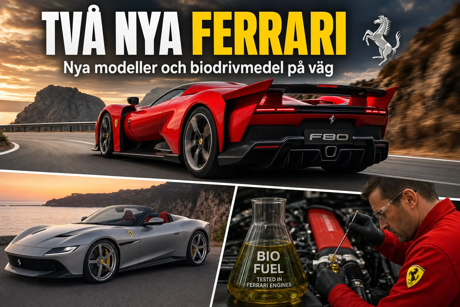 Ferrari förbereder två nya modeller och testar biodrivmedel