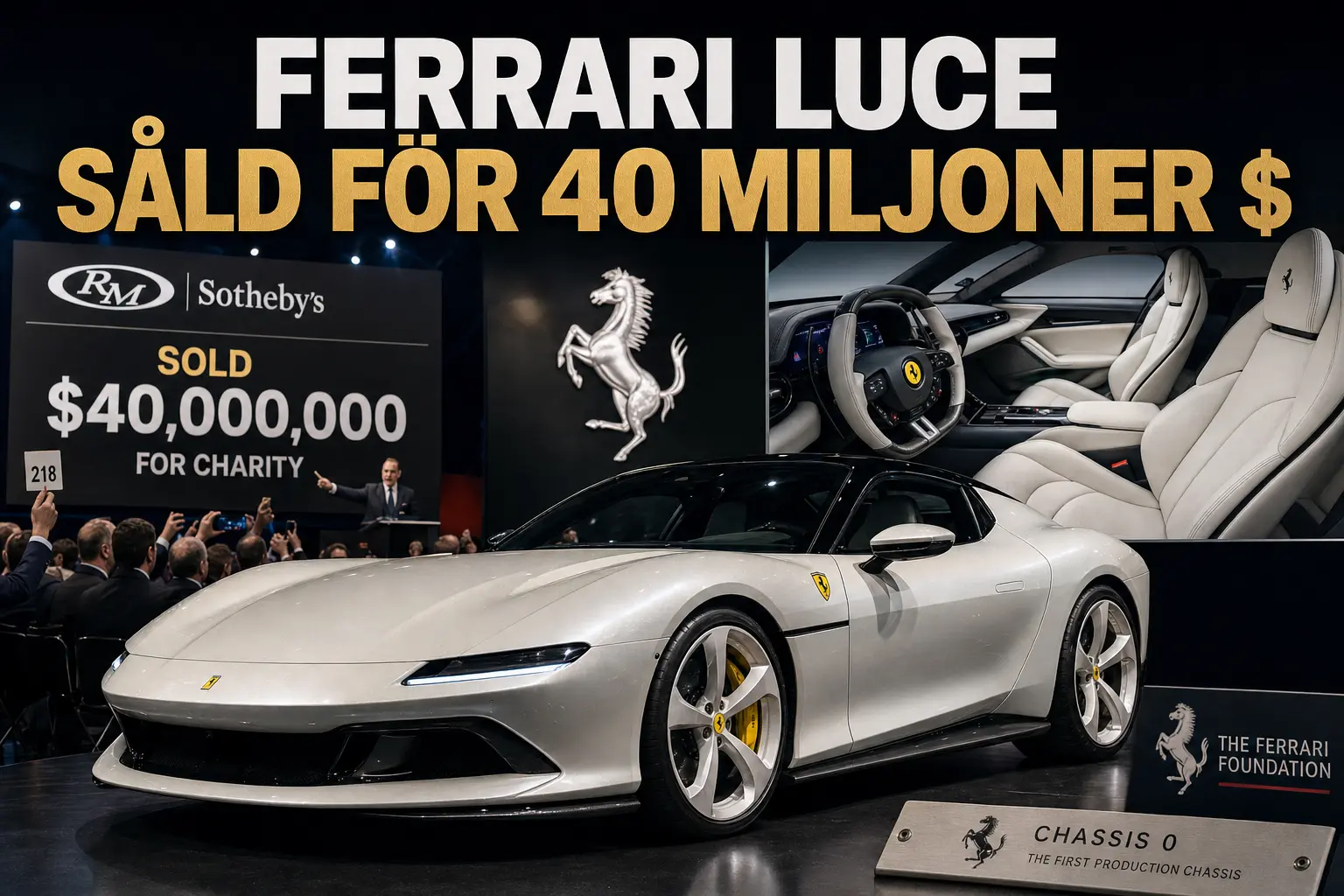 Första Ferrari Luce såld för 40 miljoner dollar