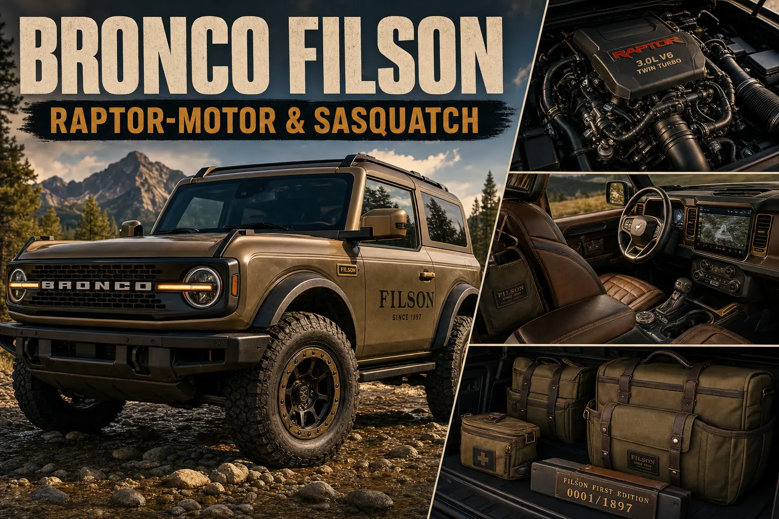 Ford Bronco Filson får Raptor-motor och Sasquatch-paket