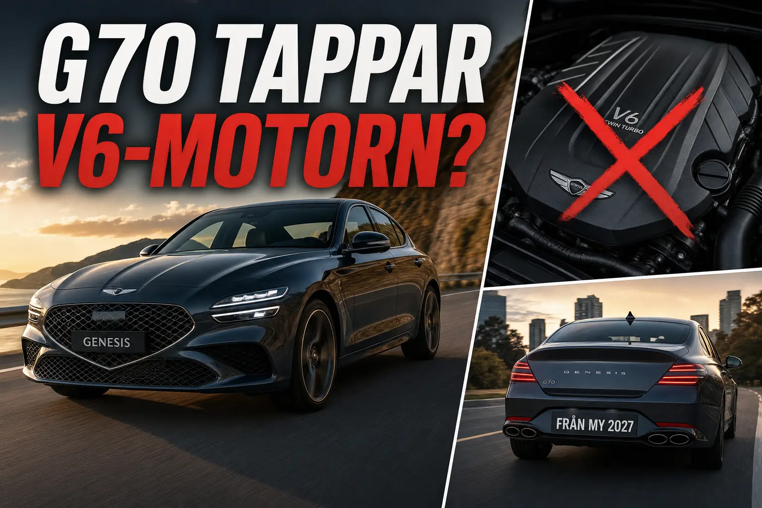 Genesis G70 ser ut att förlora V6-motorn till modellår 2027