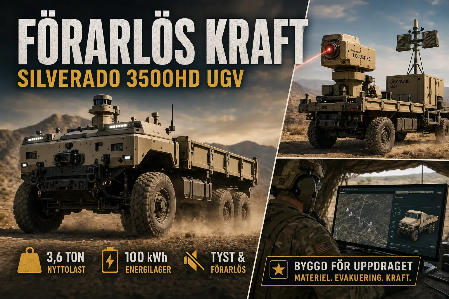 GM Defense bygger förarlös militär lastbil på Silverado 3500HD
