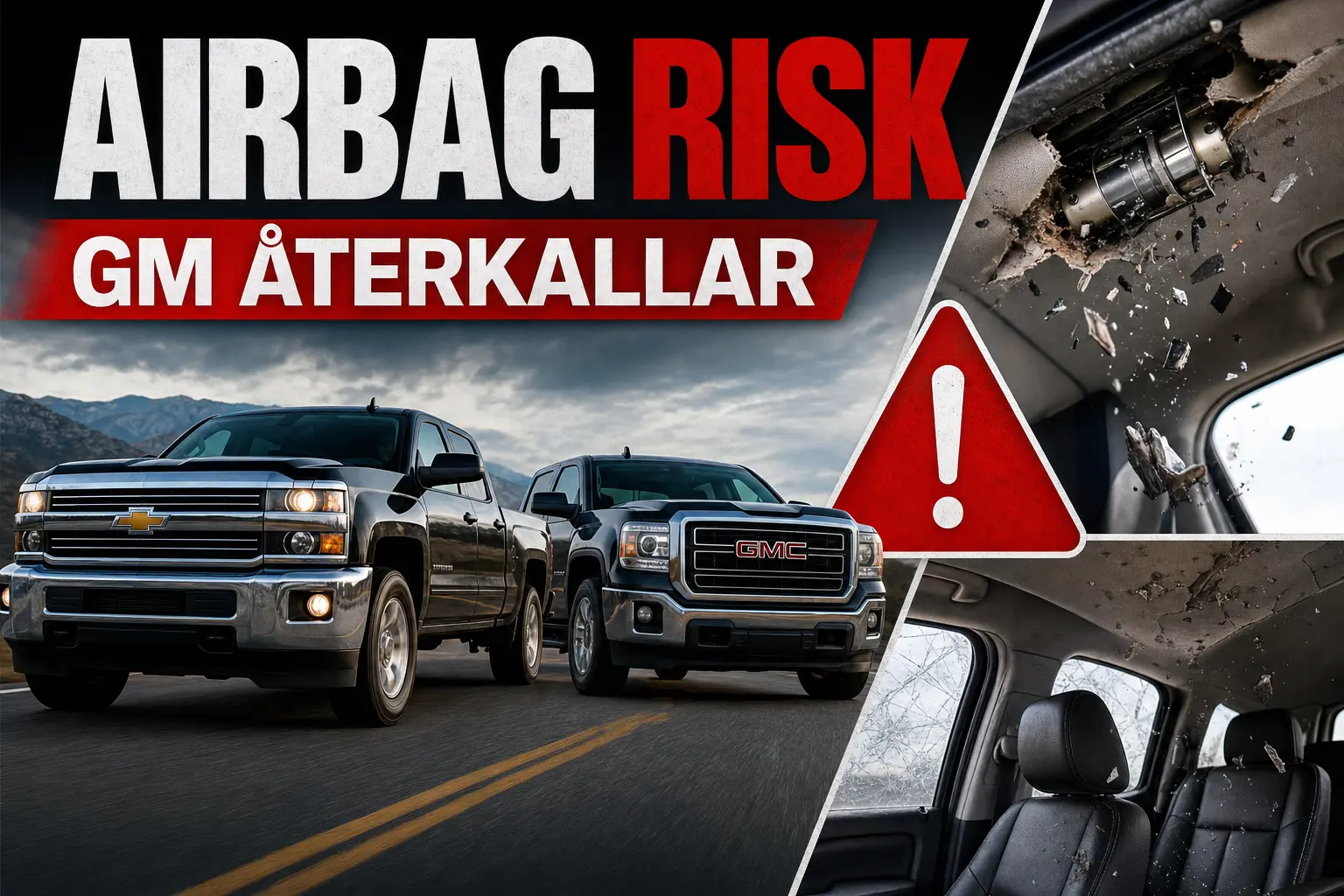 GM återkallar Silverado och Sierra för airbag som kan slunga ut metalldelar