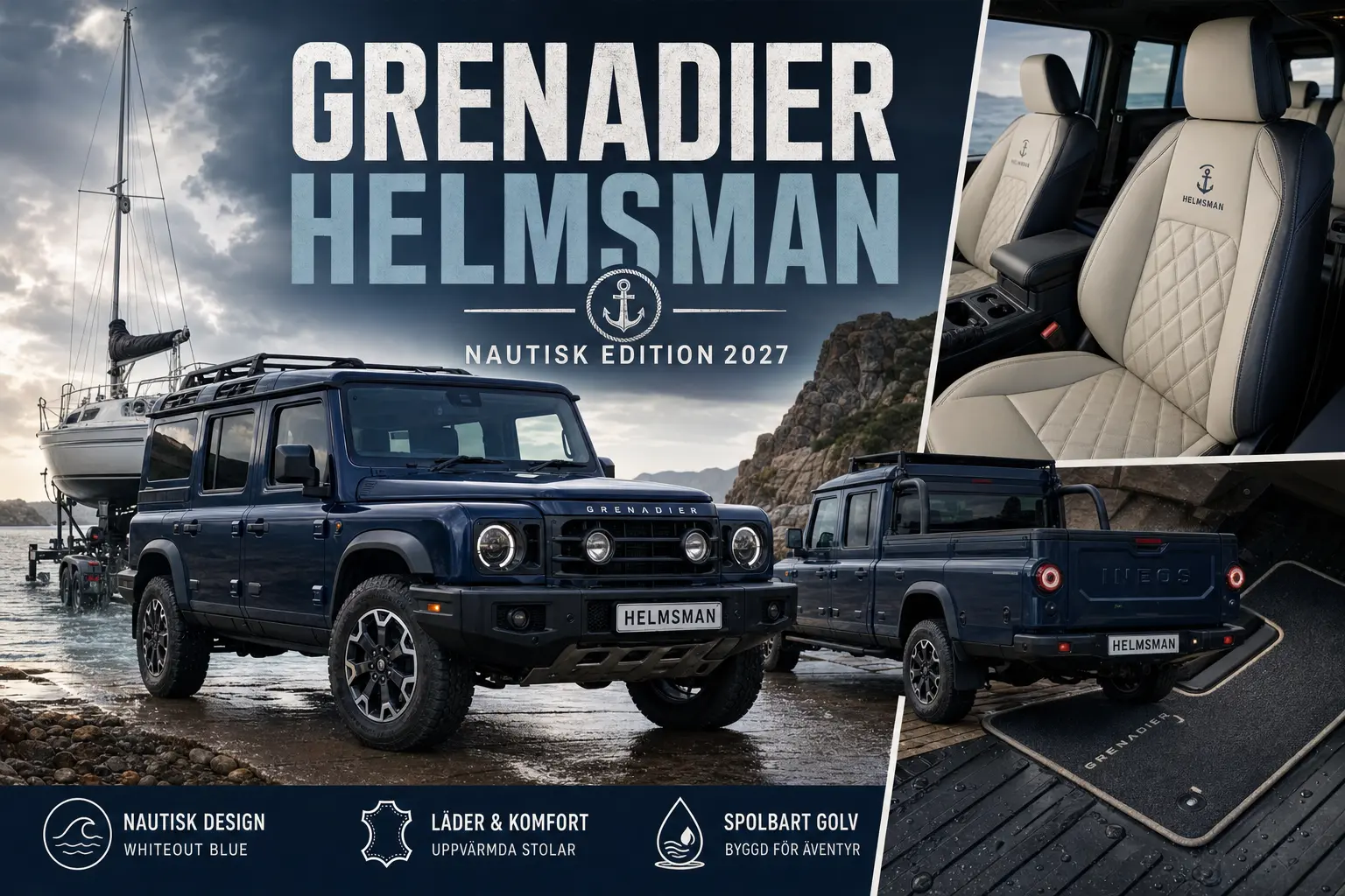 Ineos Grenadier Helmsman får nautisk design för modellår 2027