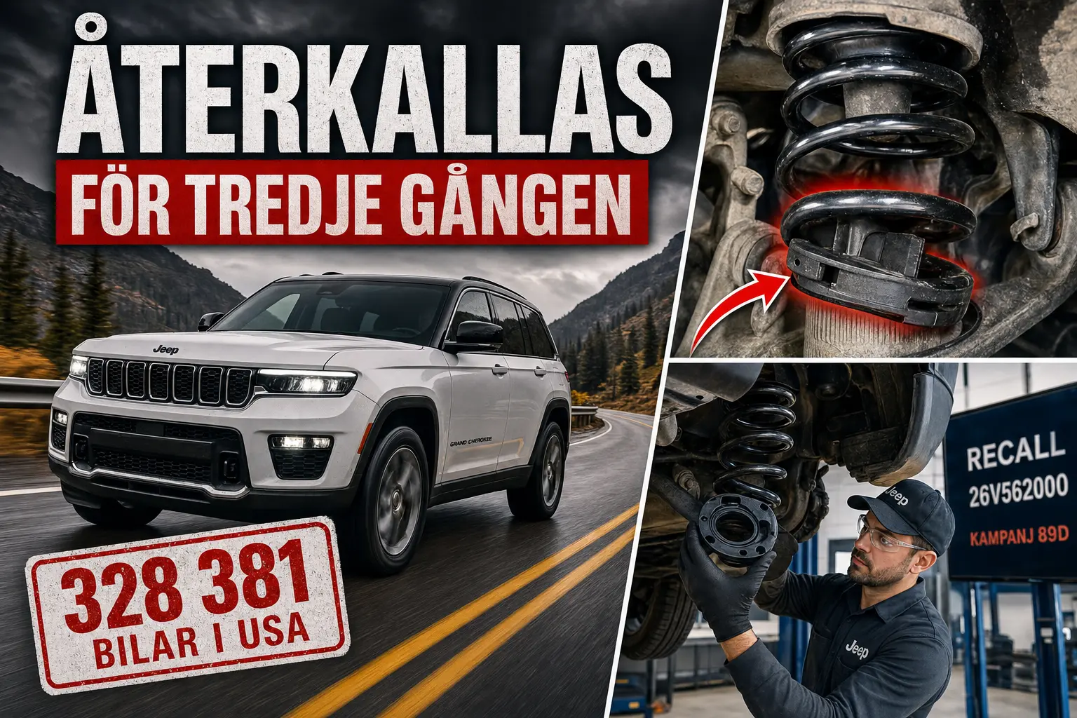 Jeep Grand Cherokee återkallas för tredje gången efter misslyckade reparationer