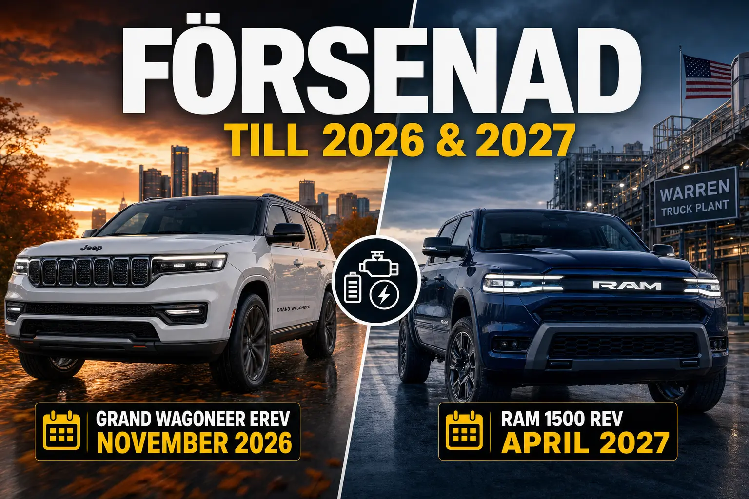 Jeep Grand Wagoneer EREV skjuts till november – Ram 1500 REV till 2027