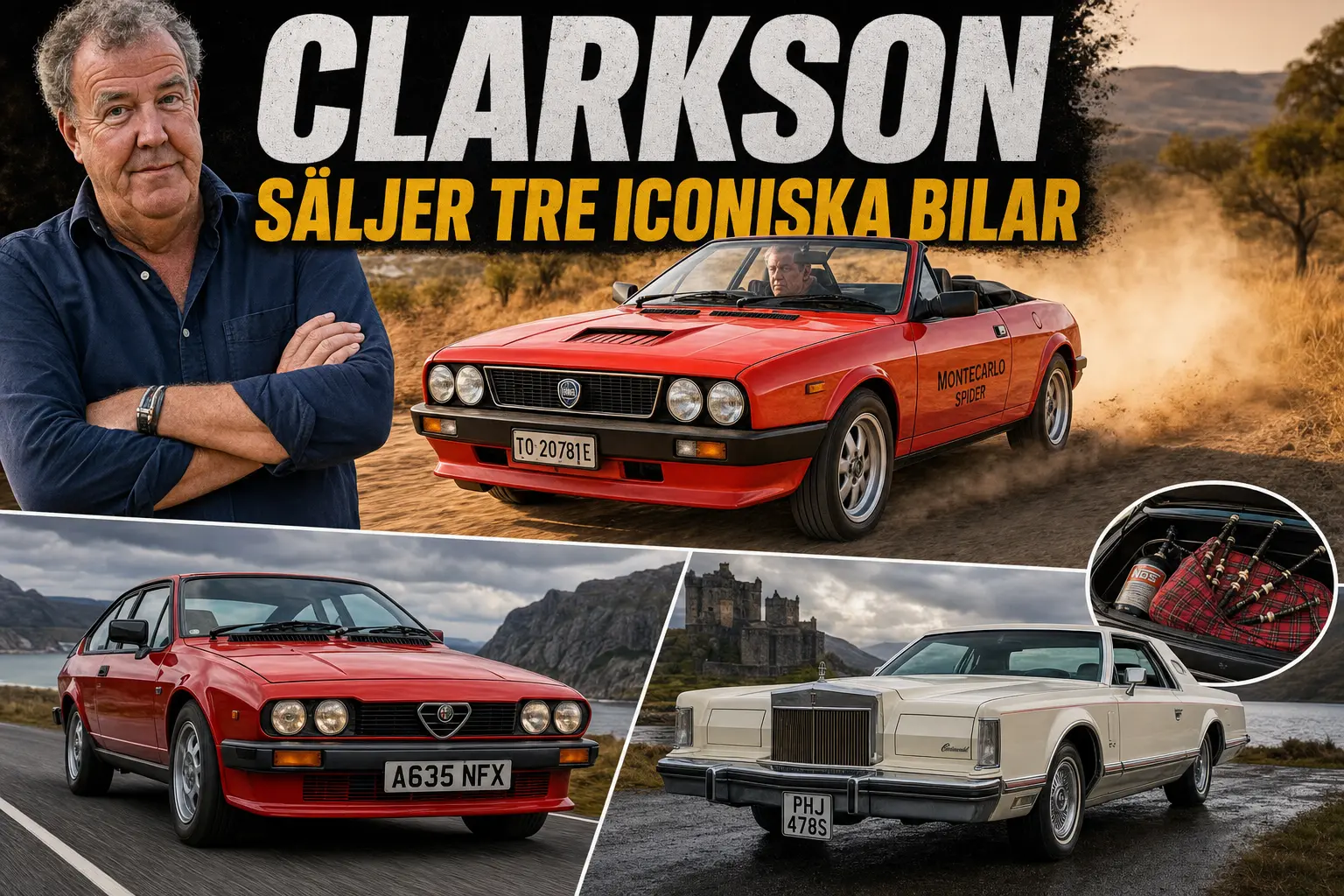 Jeremy Clarkson säljer tre kända bilar från The Grand Tour