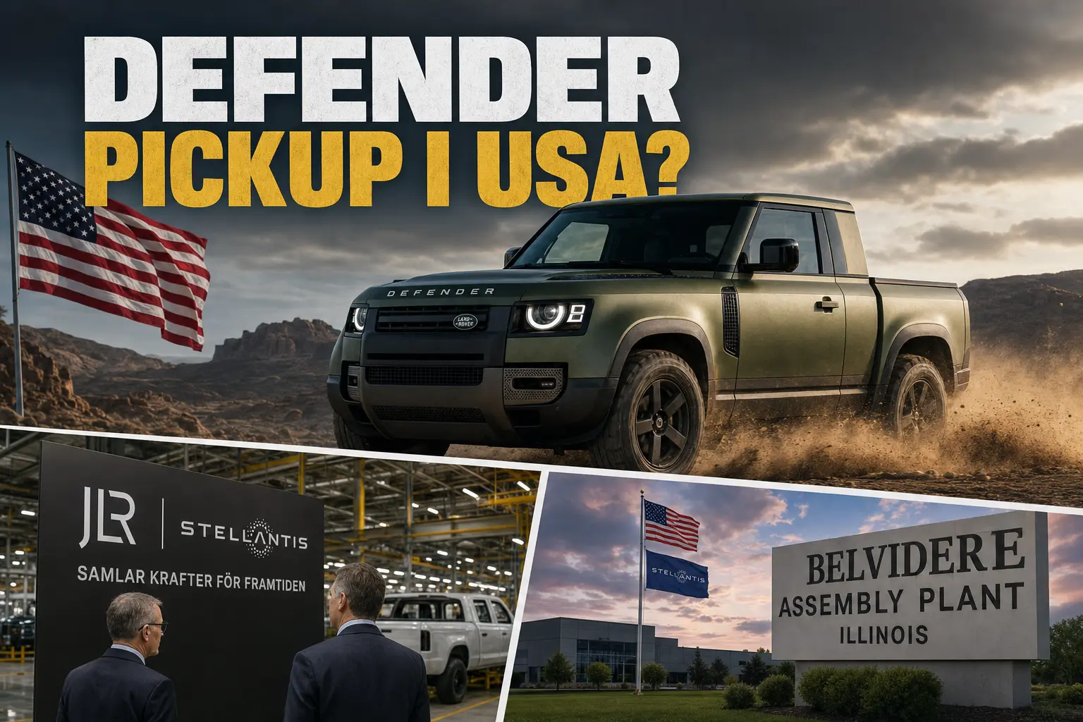 JLR utreder USA-byggd Defender-pickup med Stellantis