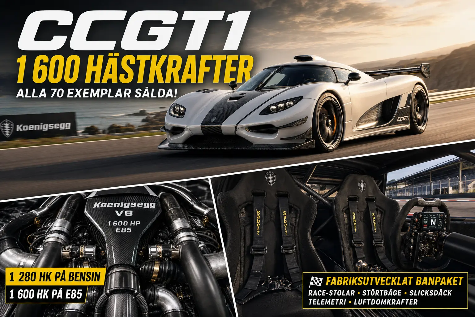 Koenigsegg CCGT1 får 1 600 hästkrafter – alla 70 exemplar är sålda
