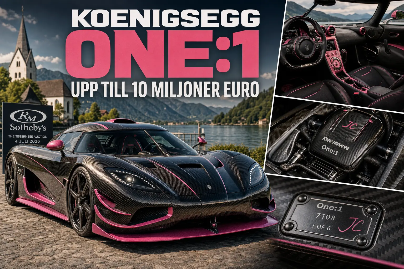 Koenigsegg One:1 väntas nå upp till 10 miljoner euro på auktion
