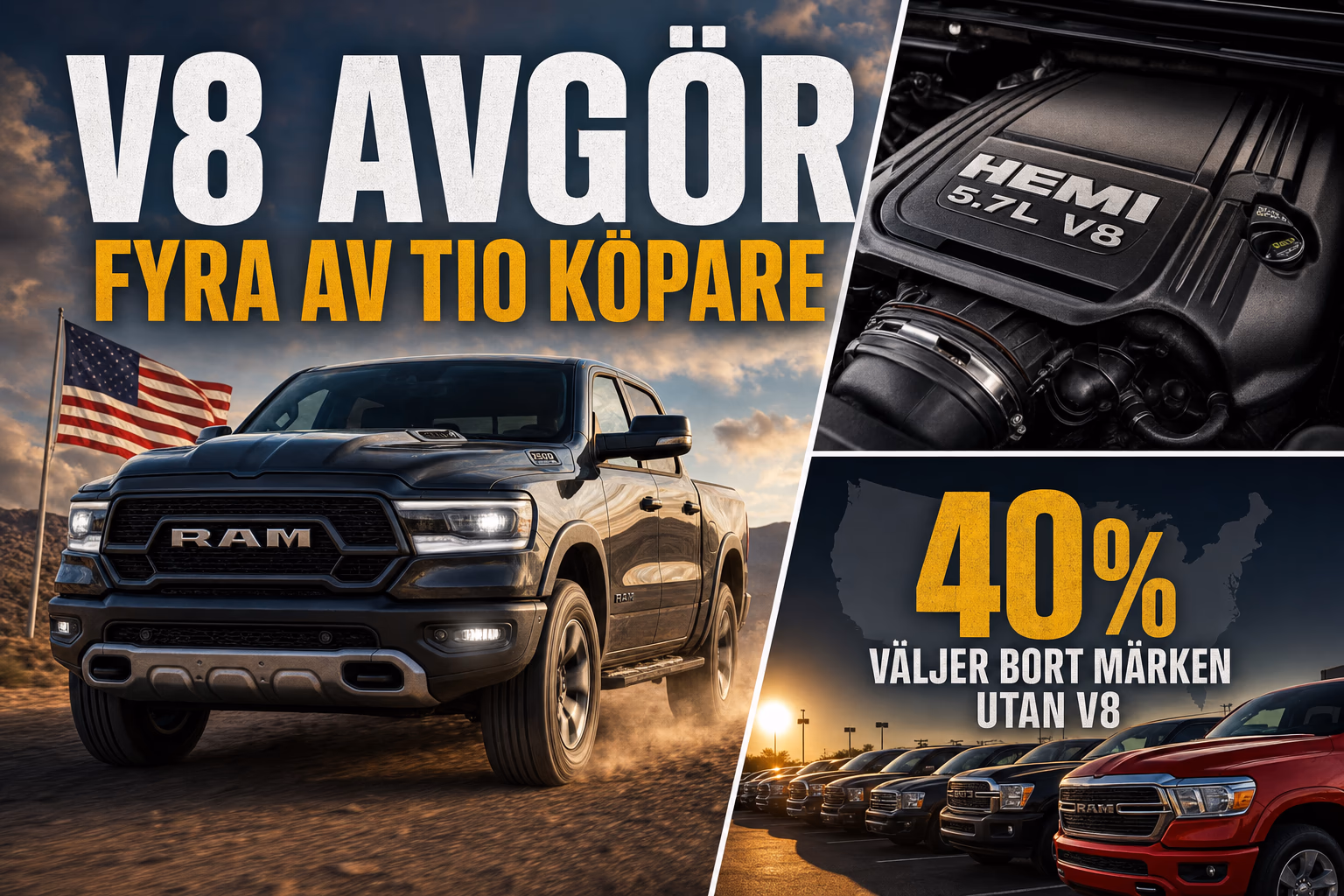 Ram: fyra av tio pickupköpare väljer bort märken utan V8