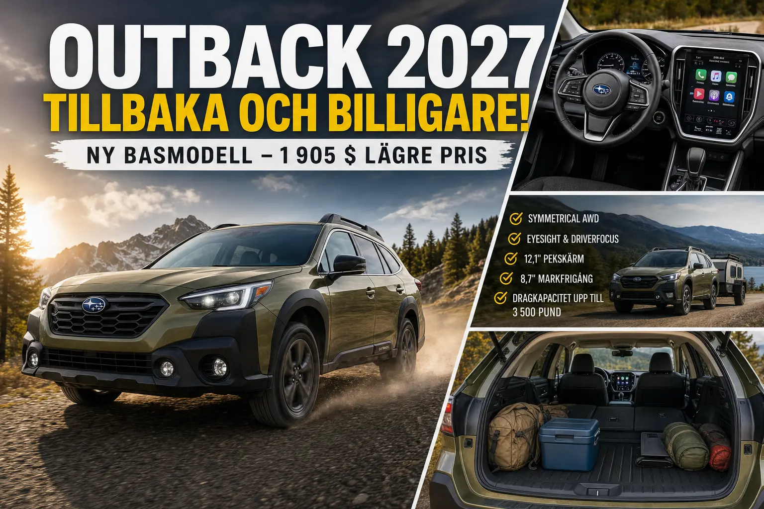 Subaru Outback 2027 får tillbaka basmodell och lägre instegspris