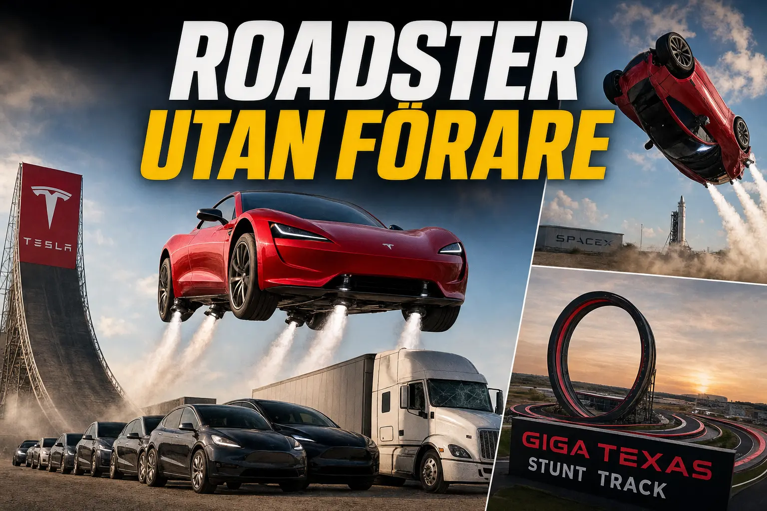 Tesla Roadster ska göra stunttrick autonomt på särskild bana i Texas