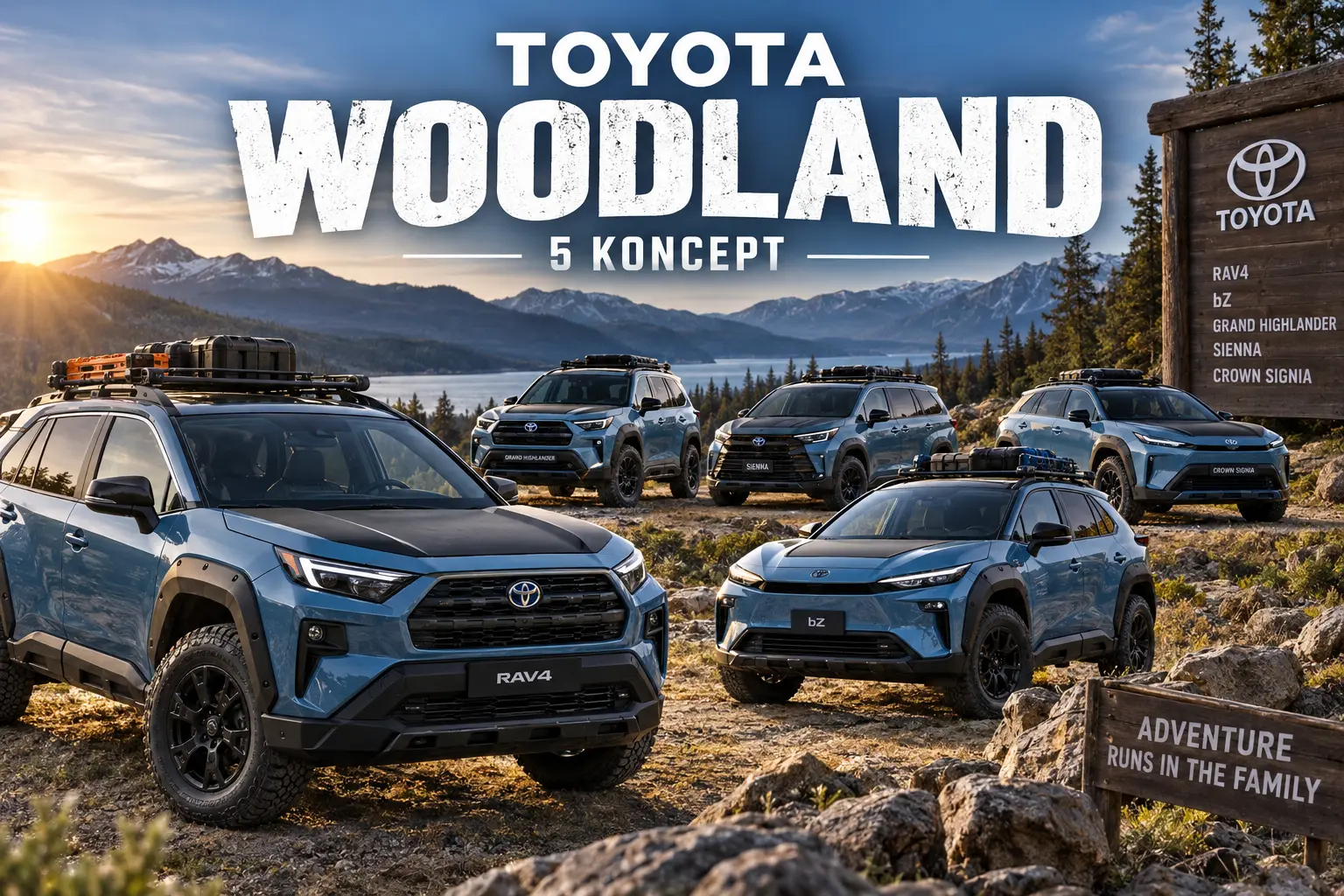 Toyota höjer RAV4 och elbilen bZ i fem Woodland-koncept